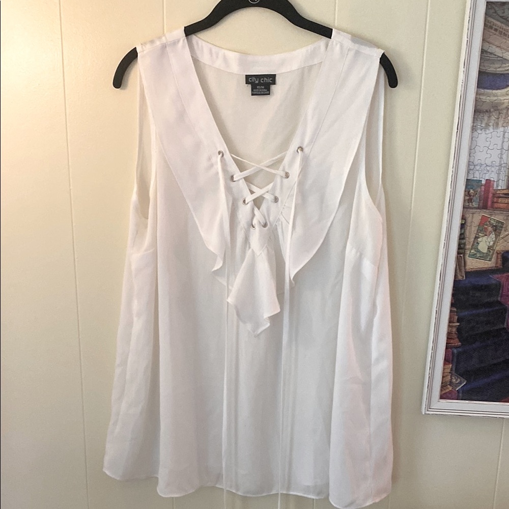 City Chic Plus Size White Top